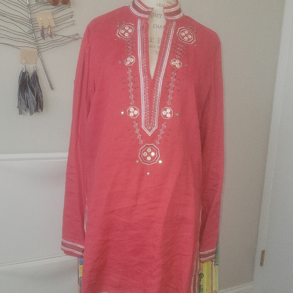 Red Embroidered Tunic